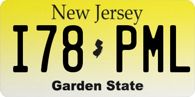 NJ license plate I78PML