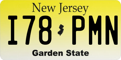 NJ license plate I78PMN