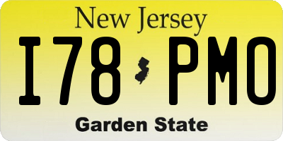 NJ license plate I78PMO