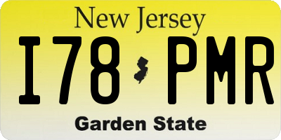 NJ license plate I78PMR