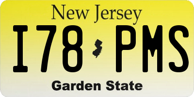 NJ license plate I78PMS