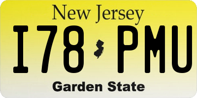 NJ license plate I78PMU