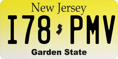 NJ license plate I78PMV