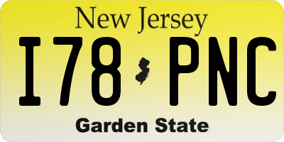 NJ license plate I78PNC