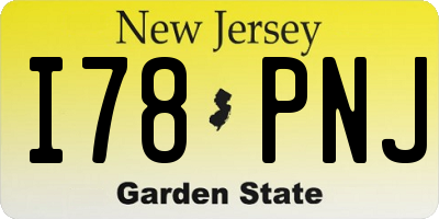 NJ license plate I78PNJ