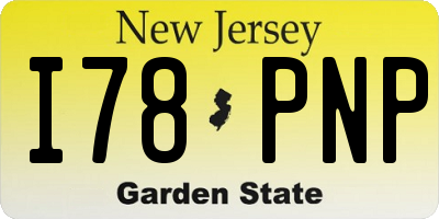 NJ license plate I78PNP