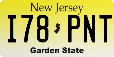 NJ license plate I78PNT