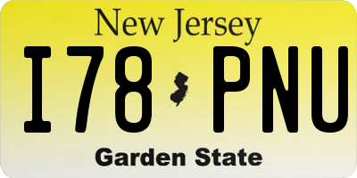 NJ license plate I78PNU