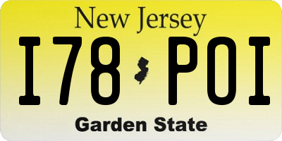 NJ license plate I78POI