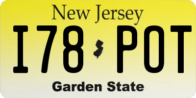 NJ license plate I78POT