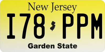 NJ license plate I78PPM