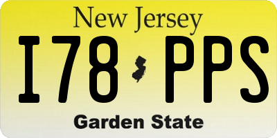 NJ license plate I78PPS