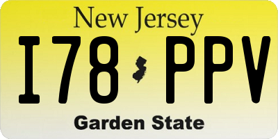NJ license plate I78PPV