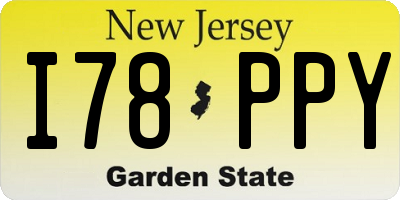 NJ license plate I78PPY