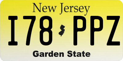 NJ license plate I78PPZ