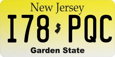 NJ license plate I78PQC