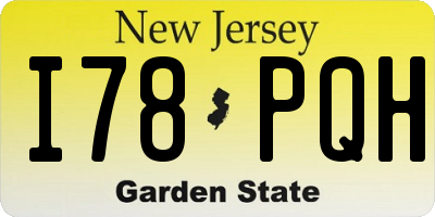 NJ license plate I78PQH