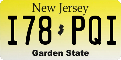 NJ license plate I78PQI