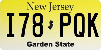 NJ license plate I78PQK