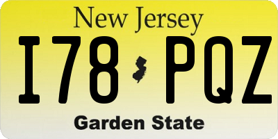 NJ license plate I78PQZ
