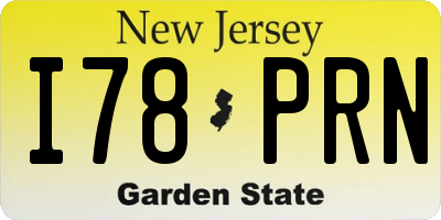 NJ license plate I78PRN