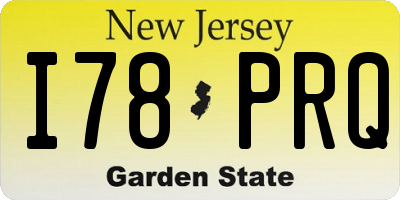 NJ license plate I78PRQ