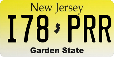 NJ license plate I78PRR