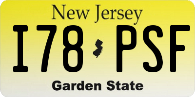 NJ license plate I78PSF