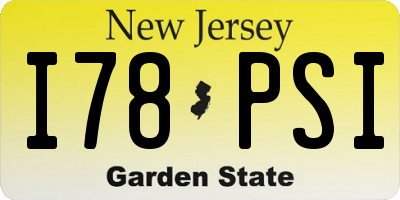 NJ license plate I78PSI