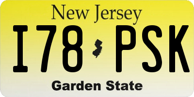 NJ license plate I78PSK