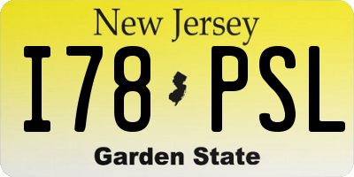 NJ license plate I78PSL