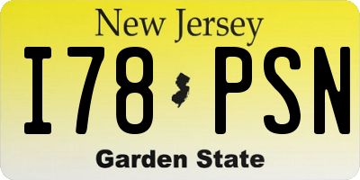 NJ license plate I78PSN