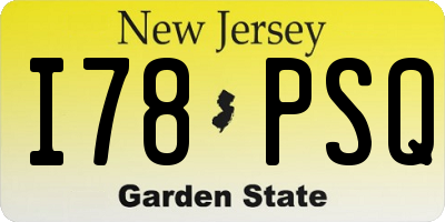 NJ license plate I78PSQ