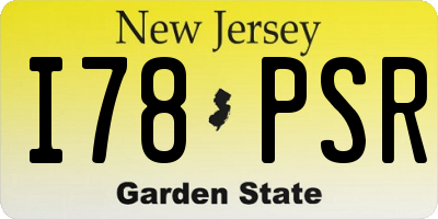 NJ license plate I78PSR