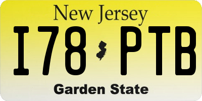 NJ license plate I78PTB