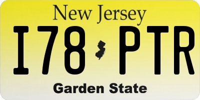NJ license plate I78PTR