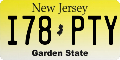 NJ license plate I78PTY