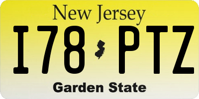 NJ license plate I78PTZ