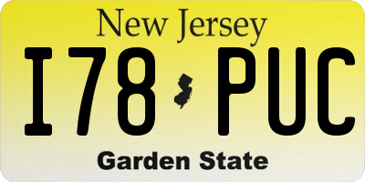 NJ license plate I78PUC