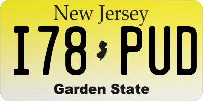 NJ license plate I78PUD
