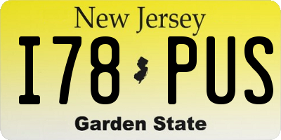 NJ license plate I78PUS