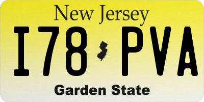 NJ license plate I78PVA