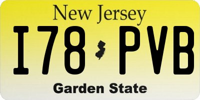 NJ license plate I78PVB