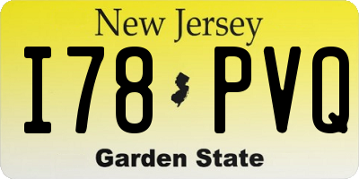 NJ license plate I78PVQ