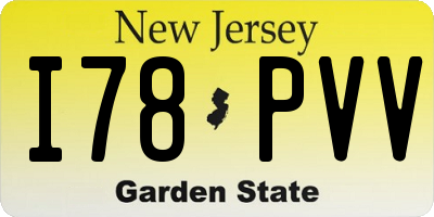 NJ license plate I78PVV