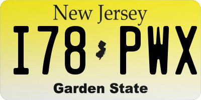 NJ license plate I78PWX