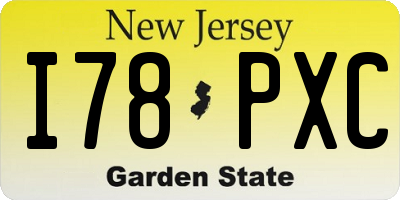 NJ license plate I78PXC