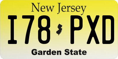 NJ license plate I78PXD