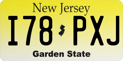 NJ license plate I78PXJ