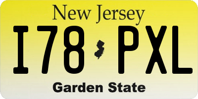 NJ license plate I78PXL